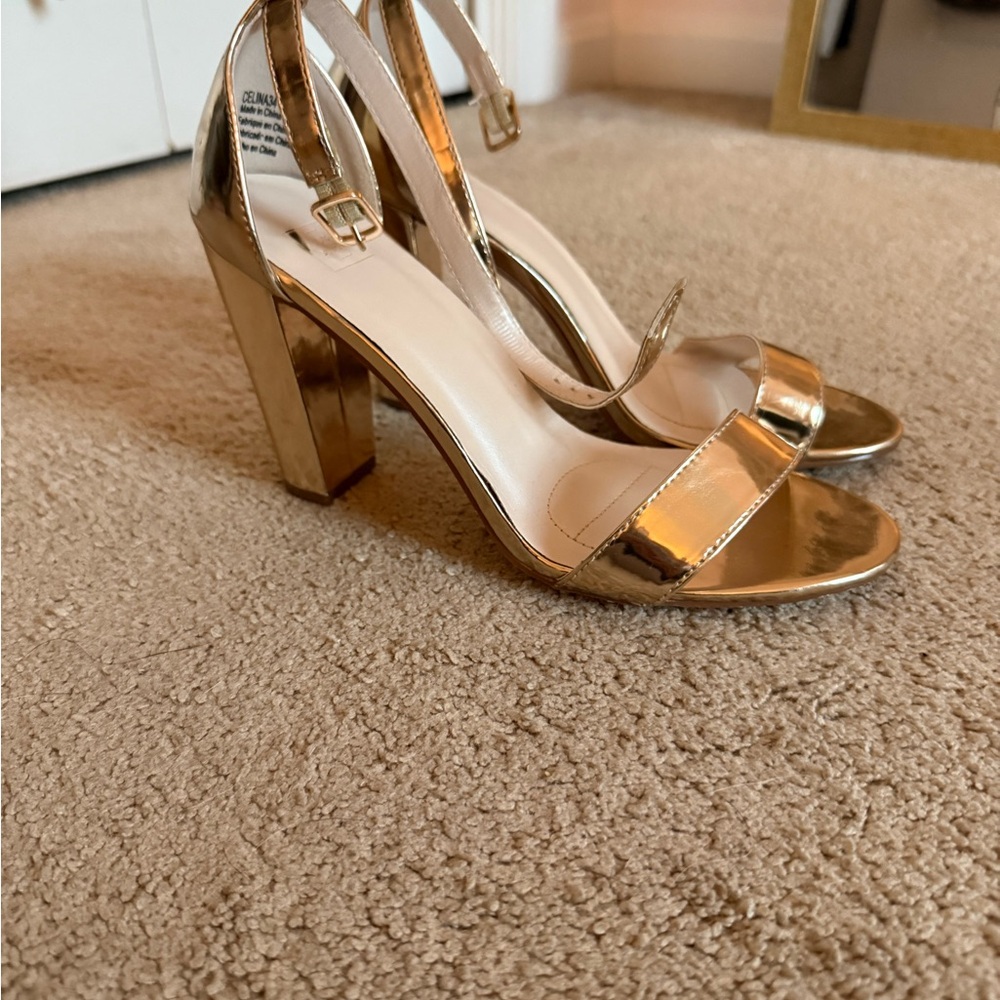 Gold High Heel Sandals